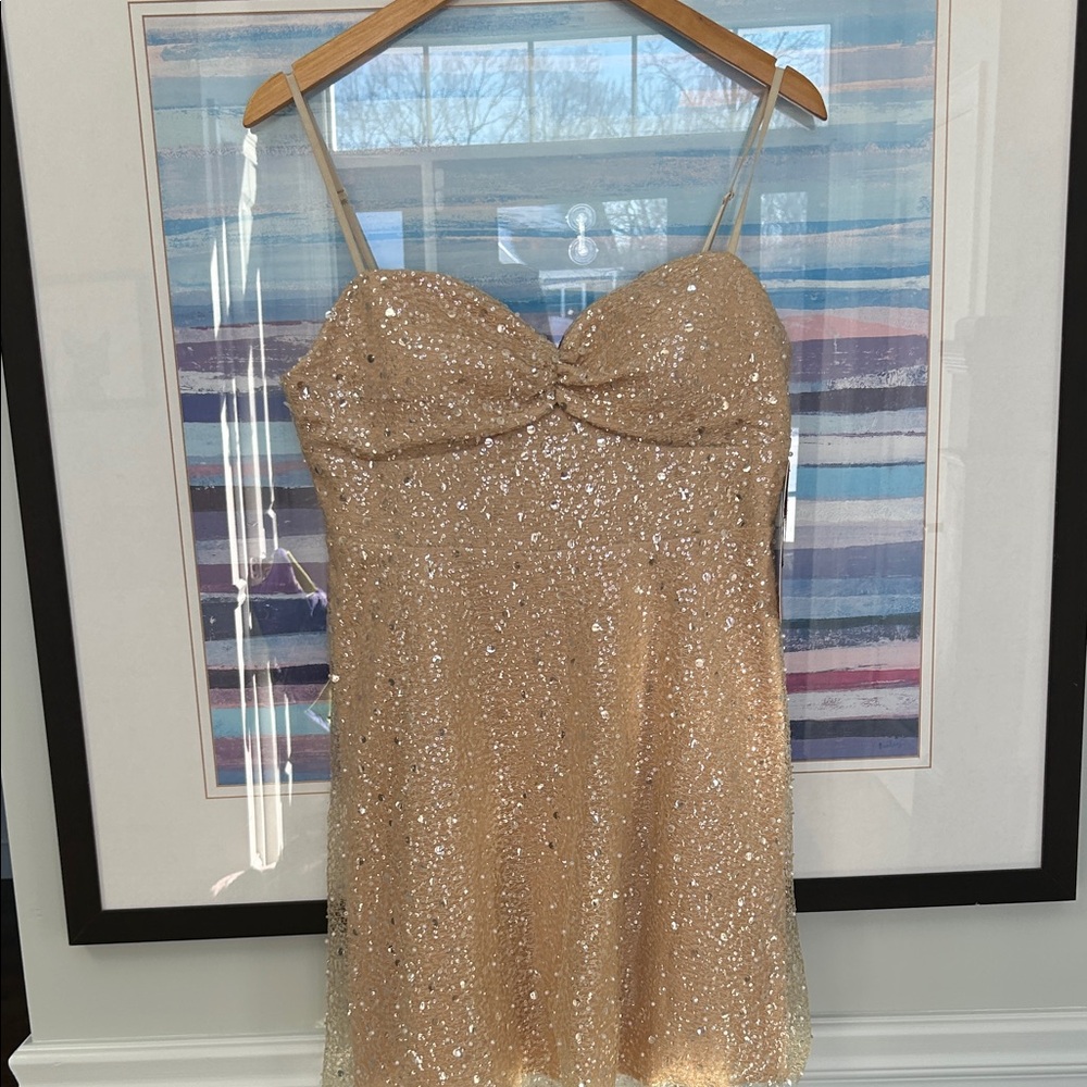 Emerald Sundae Champagne Sequin Dress  xl juniors